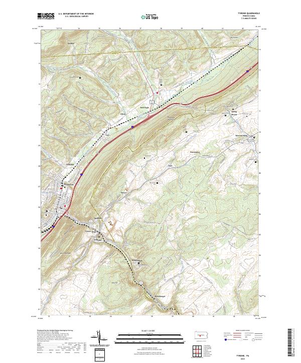 Tyrone, PA — USGS 7.5-minute topo (2023)