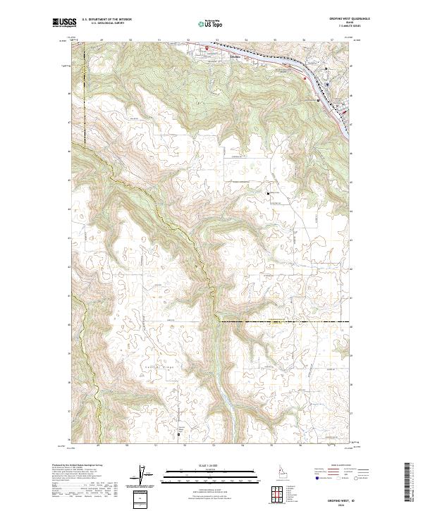 Orofino West, ID — USGS 7.5-minute topo (2024)