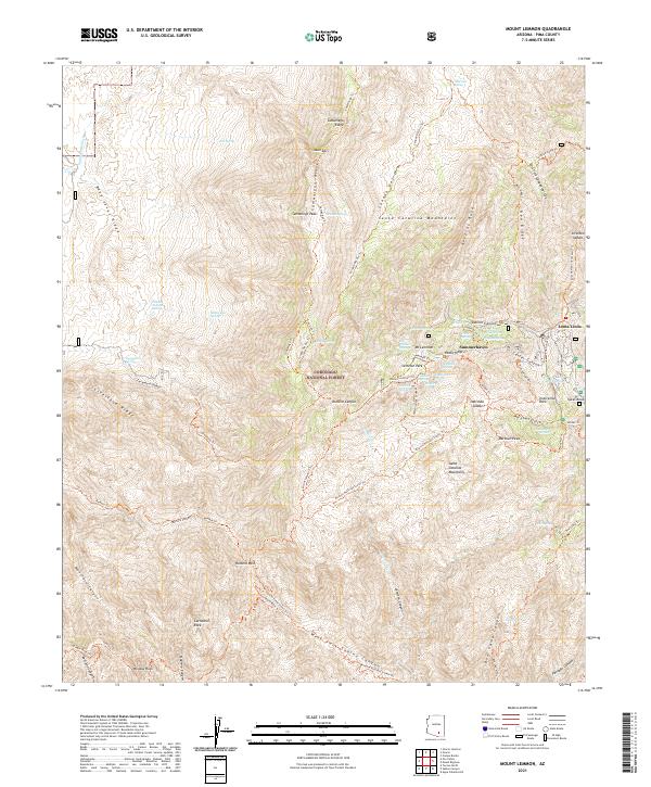 Mount Lemmon, AZ — USGS 7.5-minute topo (2021)