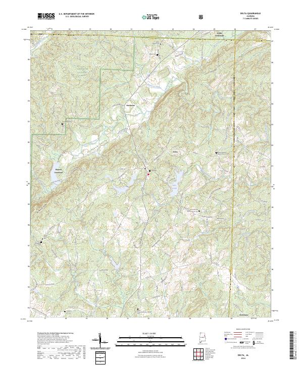 Delta, AL — USGS 7.5-minute topo (2024)