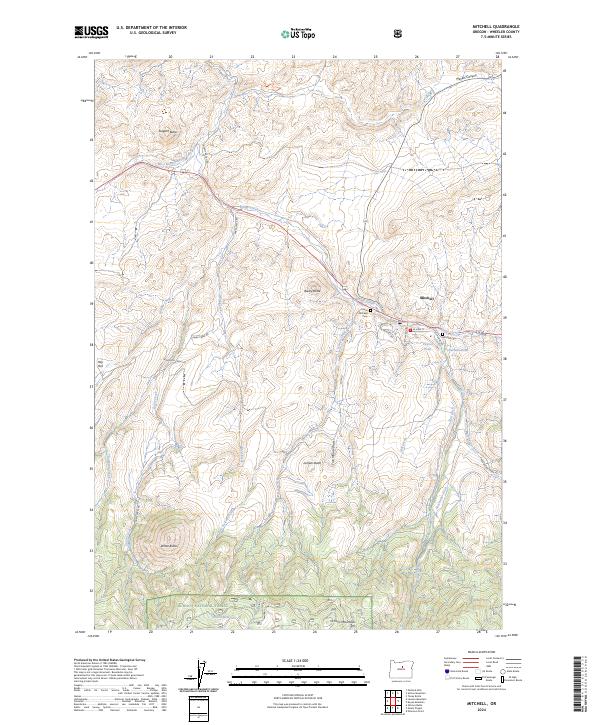 Mitchell, OR — USGS 7.5-minute topo (2024)