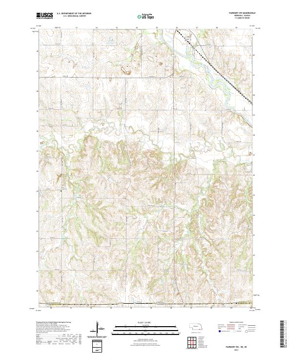 Fairbury SW, NE-KS — USGS 7.5-minute topo (2021)