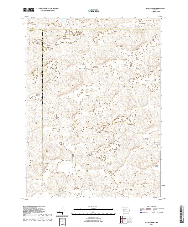 Bourquim Hill, NE — USGS 7.5-minute topo (2021)