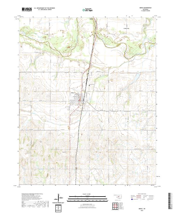 Minco, OK — USGS 7.5-minute topo (2022)