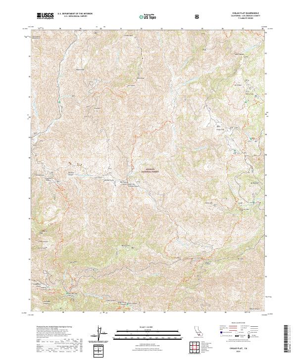 Chilao Flat, CA — USGS 7.5-minute topo (2021)
