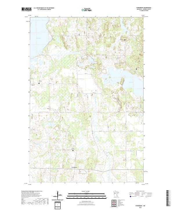 Evergreen, MN — USGS 7.5-minute topo (2022)
