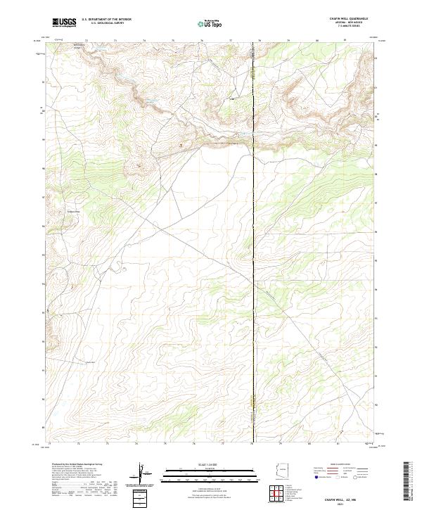 Chafin Well, AZ-NM — USGS 7.5-minute topo (2021)