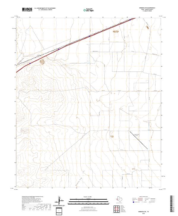 Hermosa SW, TX — USGS 7.5-minute topo (2022)