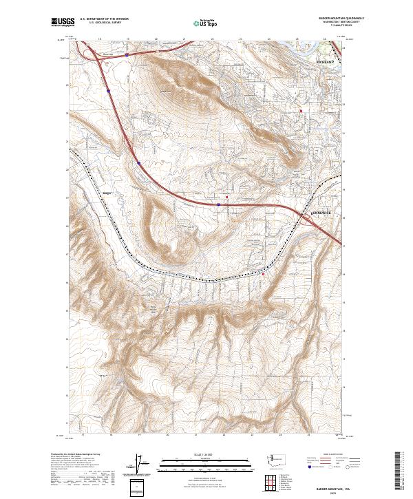 Badger Mountain, WA — USGS 7.5-minute topo (2023)