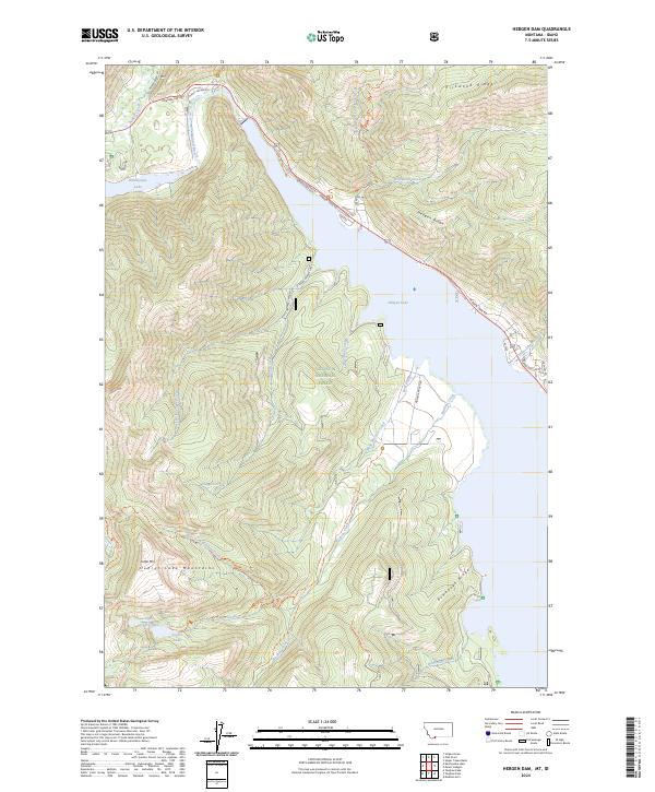 Hebgen Dam, MT-ID — USGS 7.5-minute topo (2024)