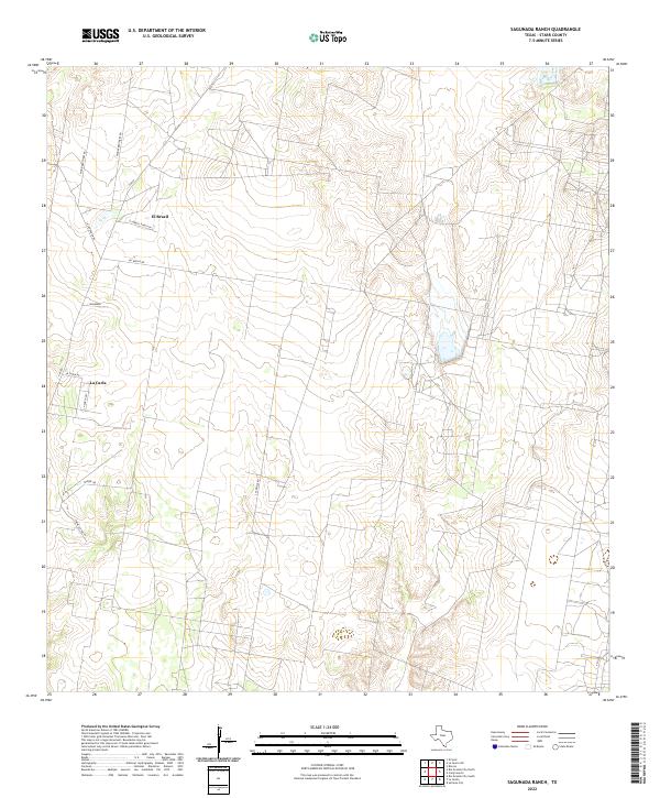 Sagunada Ranch, TX — USGS 7.5-minute topo (2022)