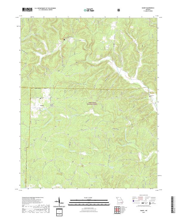 Handy, MO — USGS 7.5-minute topo (2021)