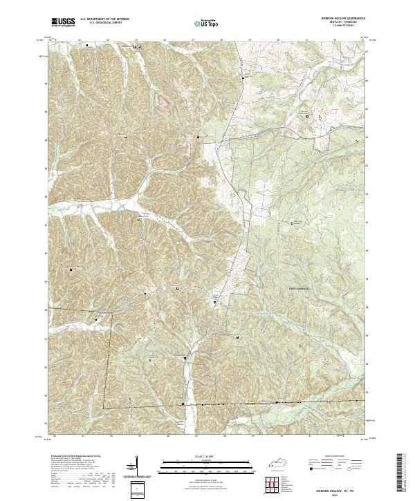 Johnson Hollow, KY-TN — USGS 7.5-minute topo (2022)