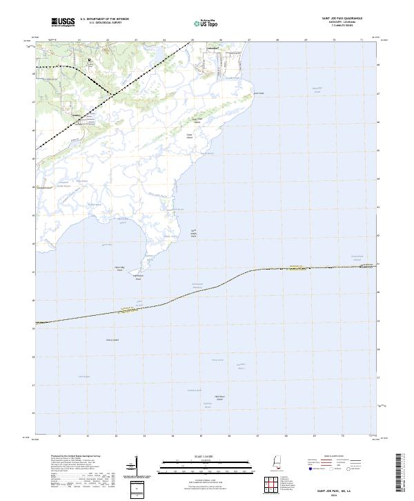 Saint Joe Pass, MS-LA — USGS 7.5-minute topo (2024)