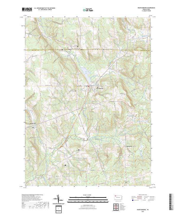 Spartansburg, PA — USGS 7.5-minute topo (2023)