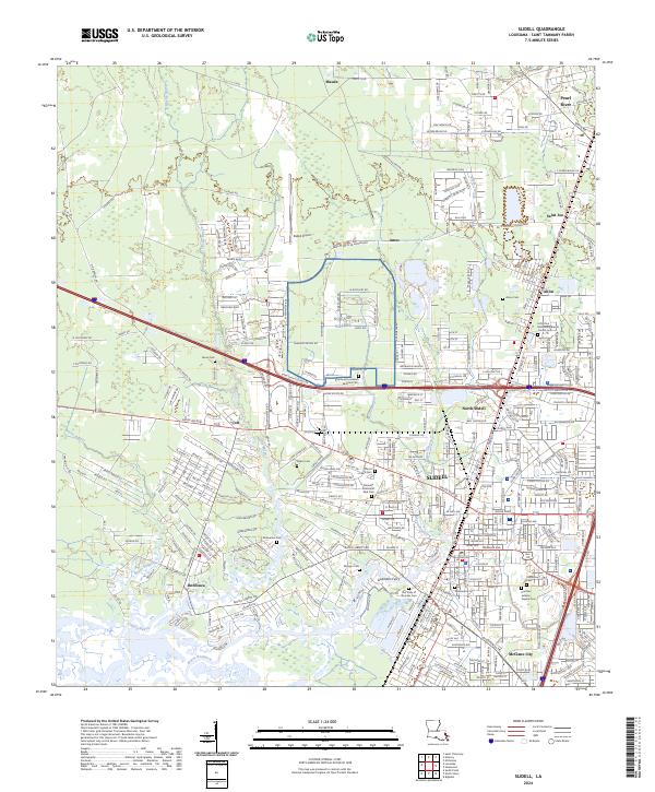 Slidell, LA — USGS 7.5-minute topo (2024)