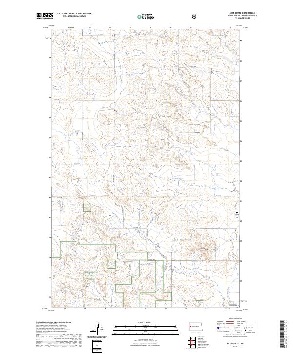 Bear Butte, ND — USGS 7.5-minute topo (2024)
