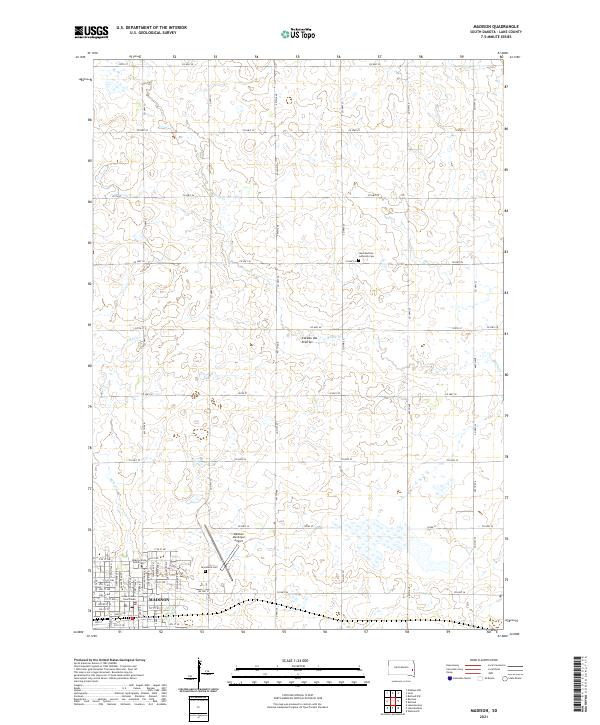 Madison, SD — USGS 7.5-minute topo (2021)