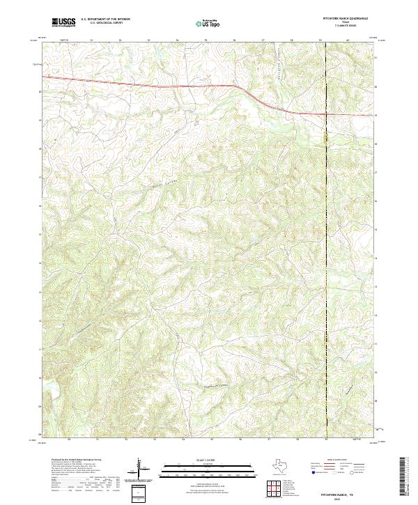 Pitchfork Ranch, TX — USGS 7.5-minute topo (2022)