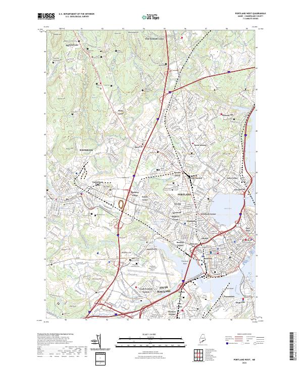 Portland West, ME — USGS 7.5-minute topo (2024)