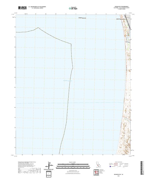 Oceano OE W, CA — USGS 7.5-minute topo (2021)
