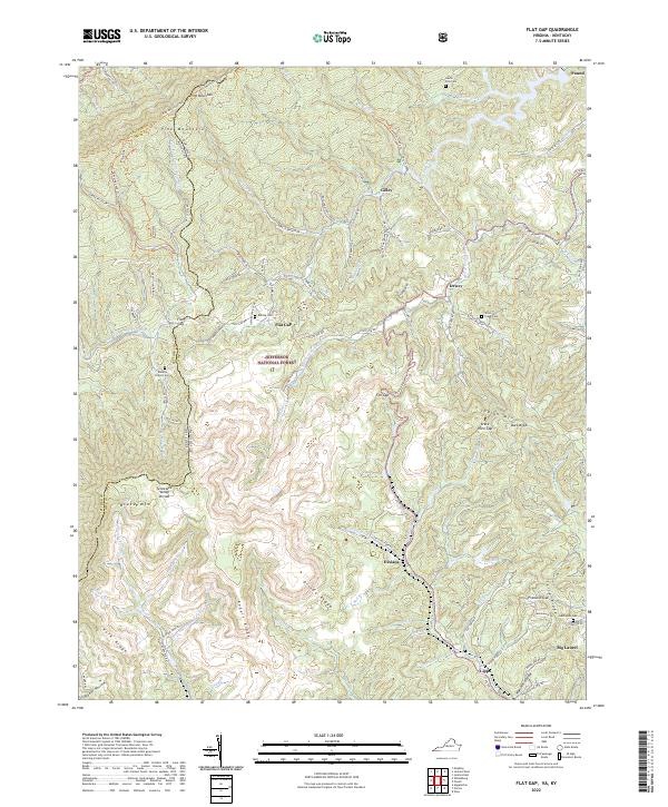Flat Gap, VA-KY — USGS 7.5-minute topo (2022)