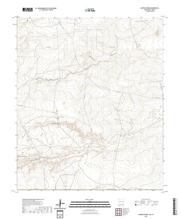Jumping Spring, NM-TX — USGS 7.5-minute topo (2023)