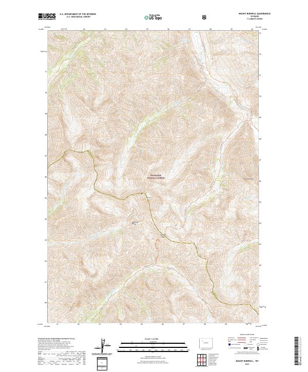 Mount Burwell, WY — USGS 7.5-minute topo (2021)