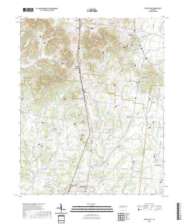 Chapel Hill, TN — USGS 7.5-minute topo (2022)