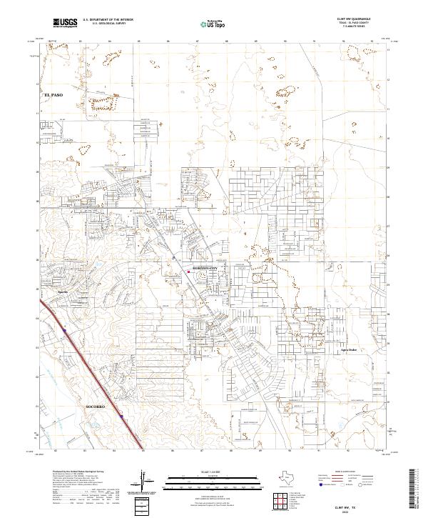 Clint NW, TX — USGS 7.5-minute topo (2022)