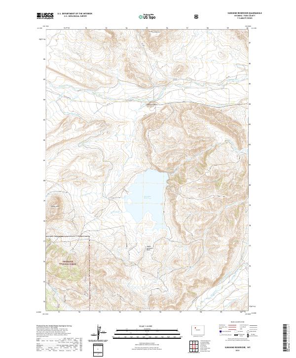 Sunshine Reservoir, WY — USGS 7.5-minute topo (2021)