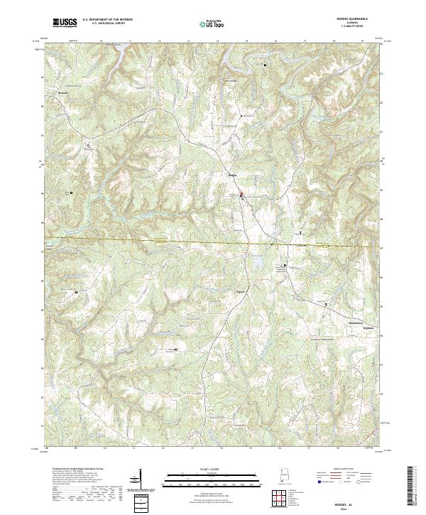 Hodges, AL — USGS 7.5-minute topo (2024)