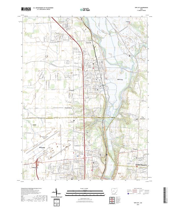 Tipp City, OH — USGS 7.5-minute topo (2023)