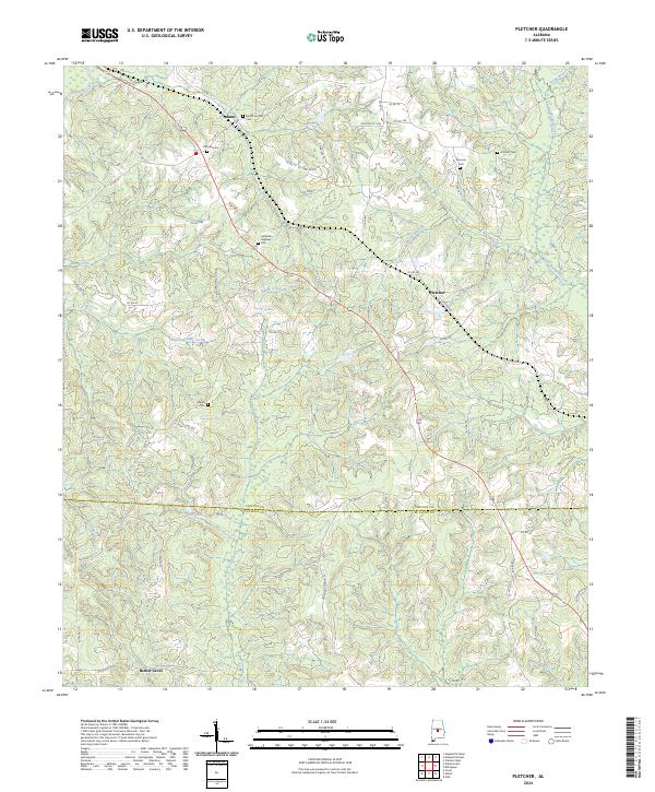 Pletcher, AL — USGS 7.5-minute topo (2024)