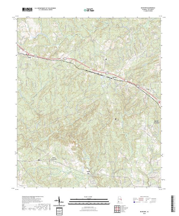 Bleecker, AL — USGS 7.5-minute topo (2024)