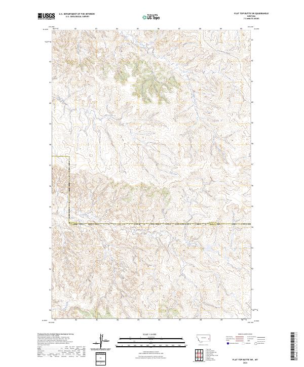 Flat Top Butte SW, MT — USGS 7.5-minute topo (2024)