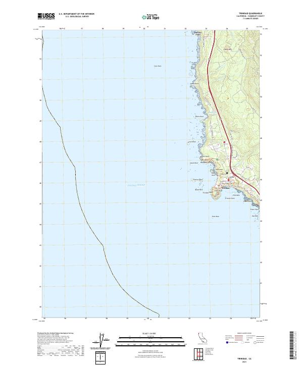 Trinidad, CA — USGS 7.5-minute topo (2021)