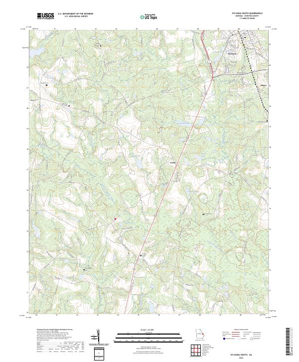 Sylvania South, GA — USGS 7.5-minute topo (2024)