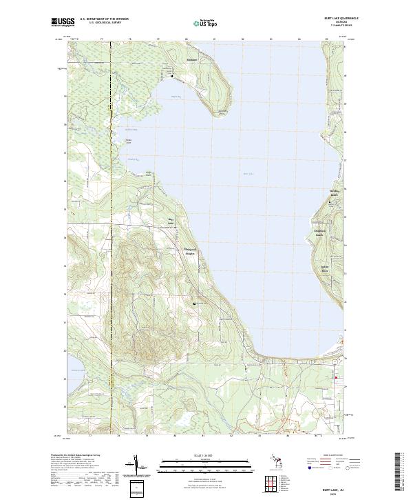 Burt Lake, MI — USGS 7.5-minute topo (2023)