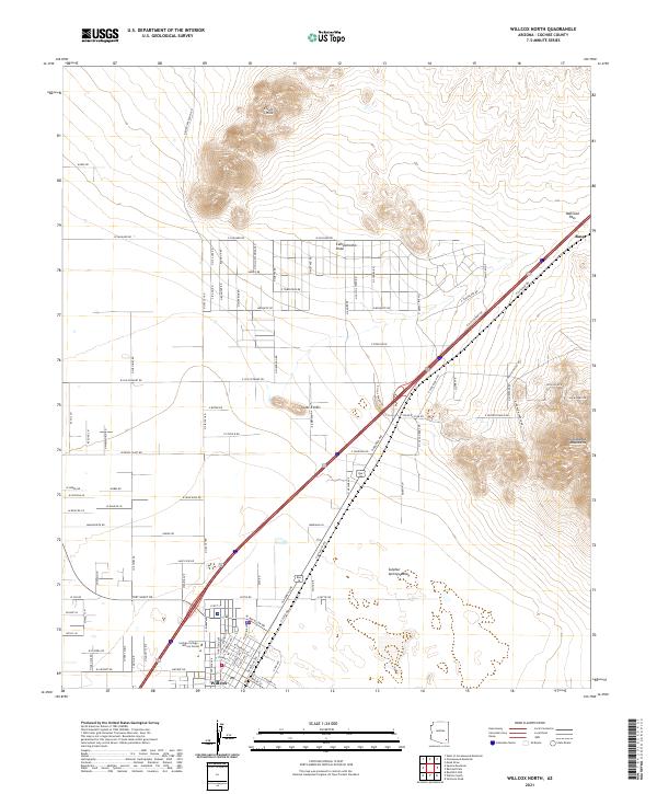 Willcox North, AZ — USGS 7.5-minute topo (2021)
