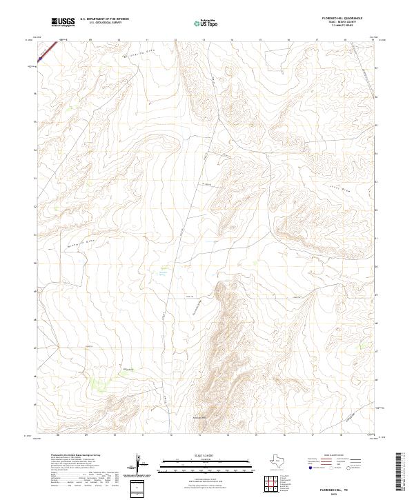 Florenzo Hill, TX — USGS 7.5-minute topo (2022)