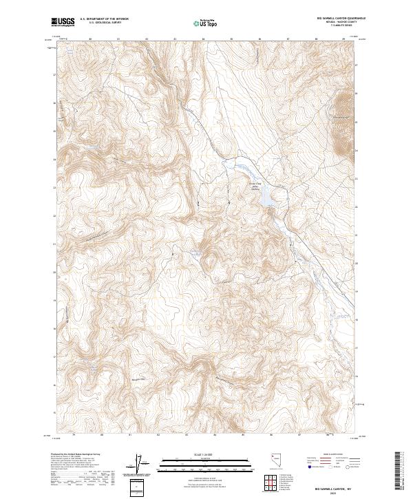 Big Sawmill Canyon, NV — USGS 7.5-minute topo (2023)