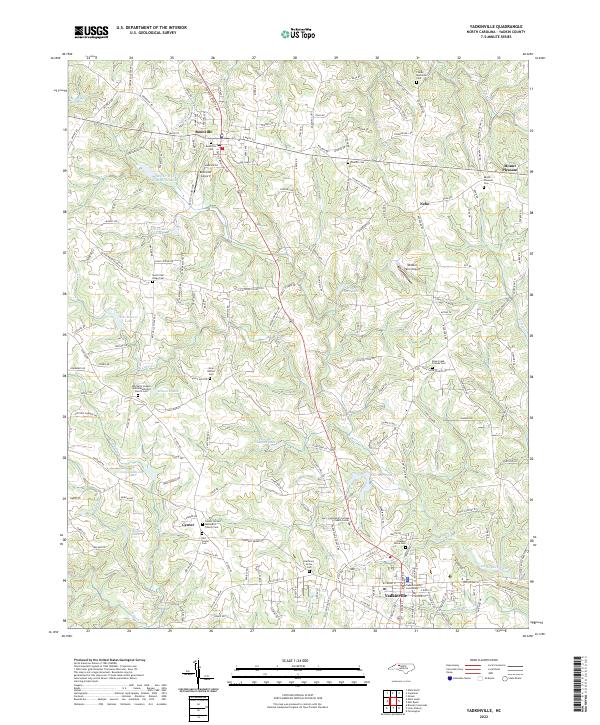 Yadkinville, NC — USGS 7.5-minute topo (2022)
