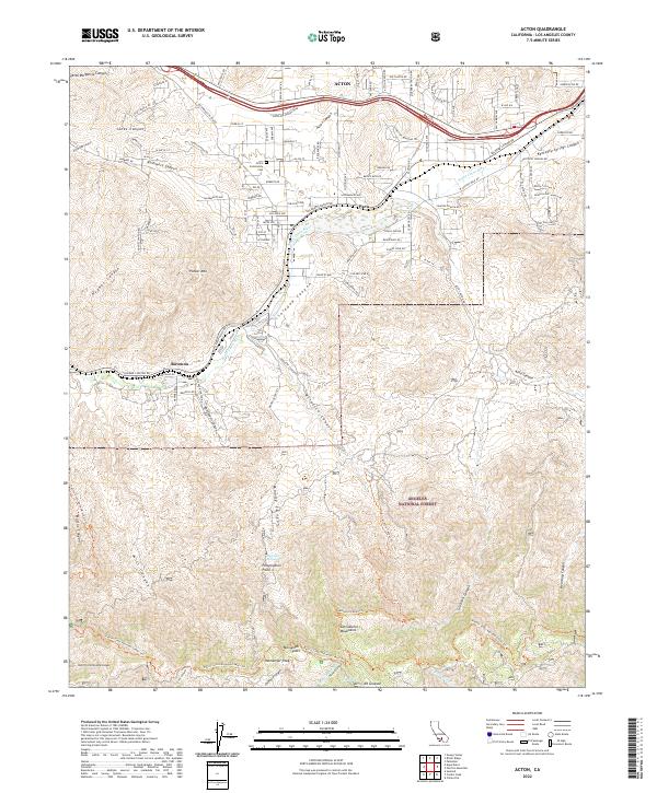 Acton, CA — USGS 7.5-minute topo (2022)