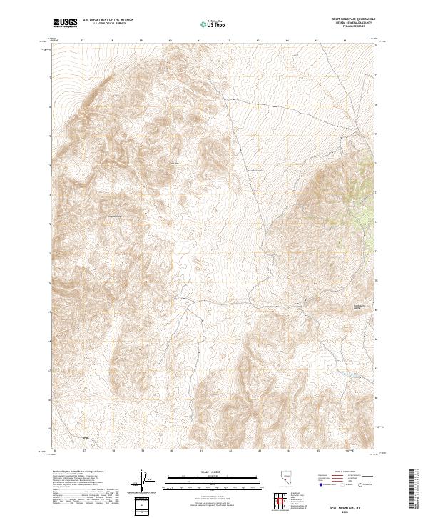 Split Mountain, NV — USGS 7.5-minute topo (2021)