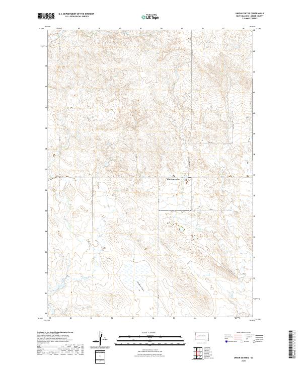 Union Center, SD — USGS 7.5-minute topo (2021)