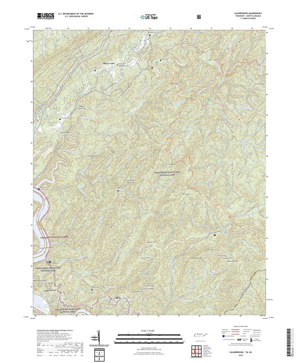 Calderwood, TN-NC — USGS 7.5-minute topo (2022)