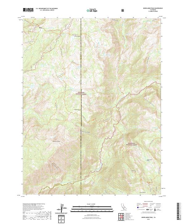 Mokelumne Peak, CA — USGS 7.5-minute topo (2021)