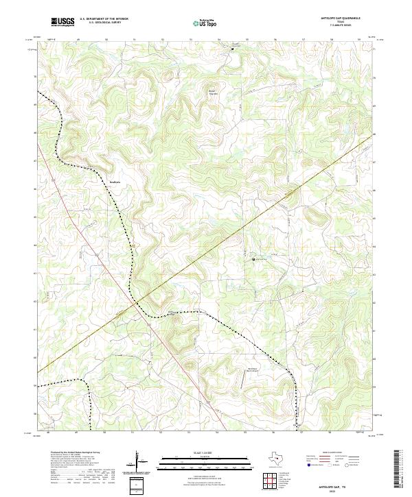Antelope Gap, TX — USGS 7.5-minute topo (2022)