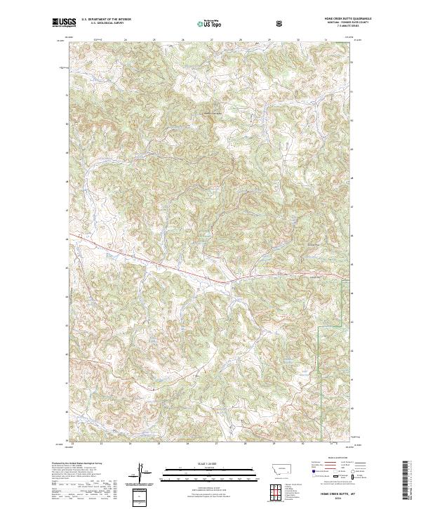 Home Creek Butte, MT — USGS 7.5-minute topo (2024)